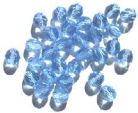 25 8mm Faceted Light Sapphire Firepolish Beads